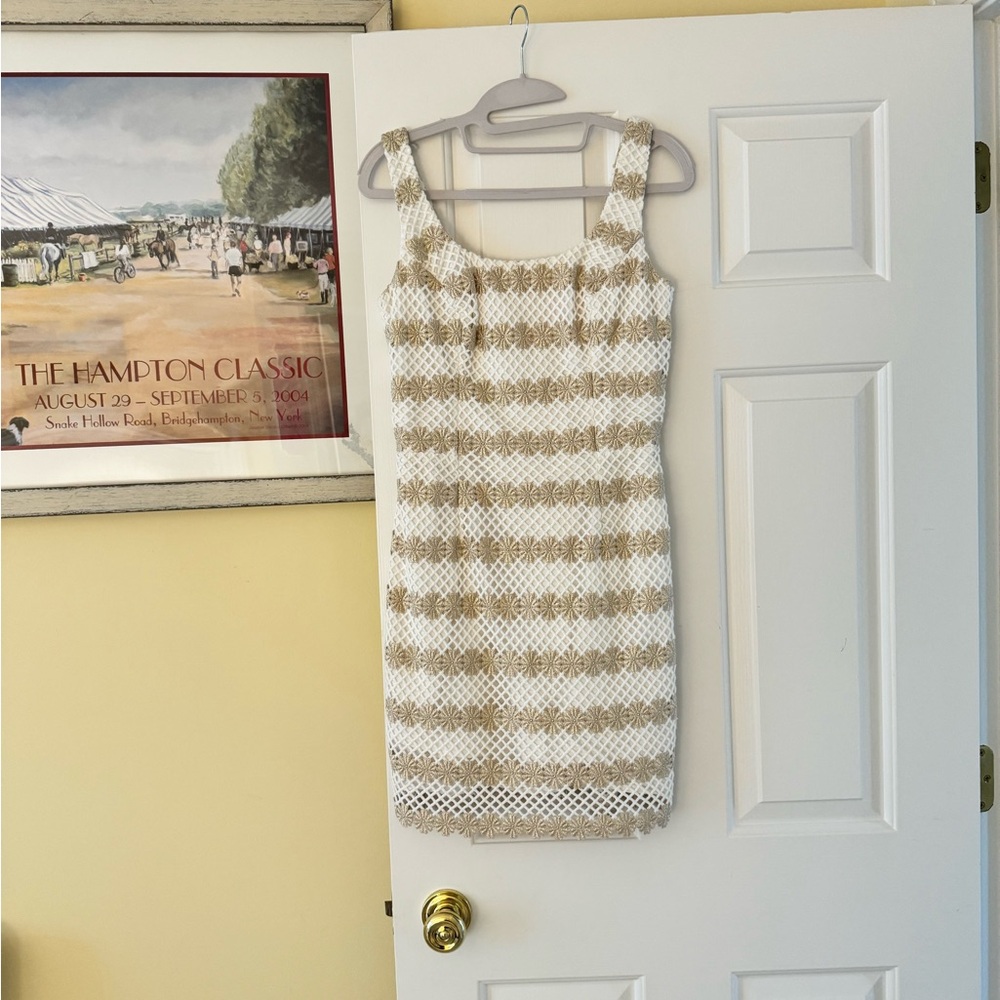 Lilly Pulitzer Gold and white dress. Size 0.